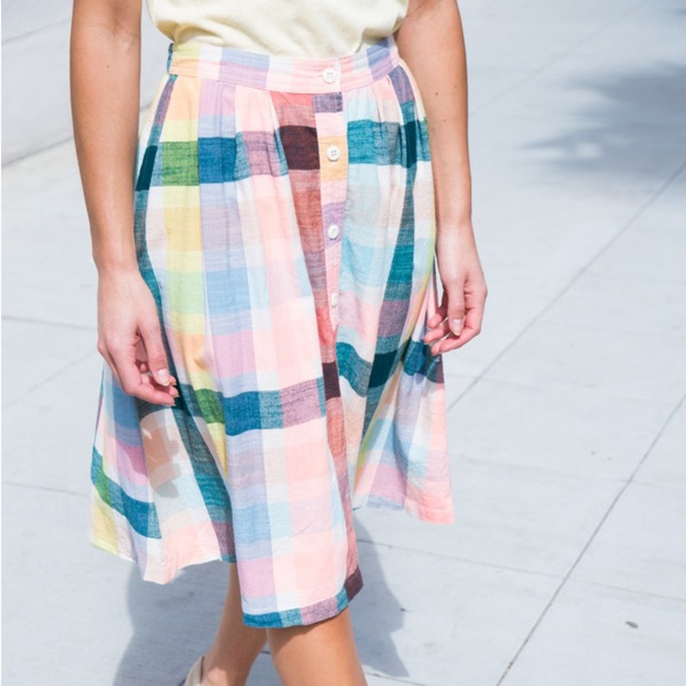 Ace & Jig Multicolored A-Line Midi Skirt Casual